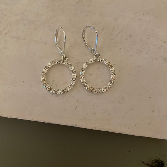 Sterling silver earrings with CZ accents - Picture 1 of 4